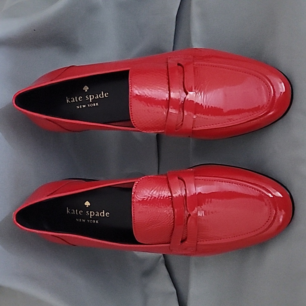 KATE SPADE Red Patent Leather Loafers-Size 6.5